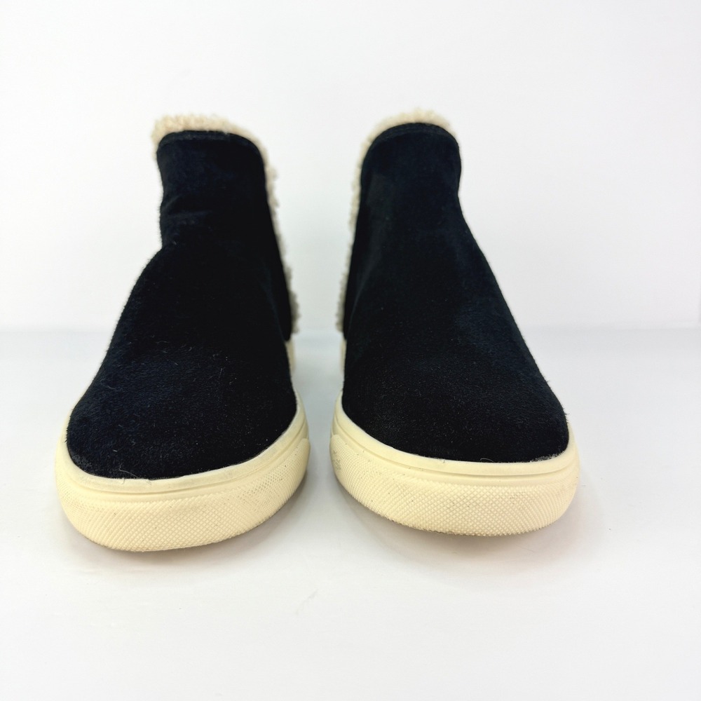 Lucky Brand 10M Laycia Black Suede Shearling Lined Womens Winter Ankle Boots - Picture 2 of 11